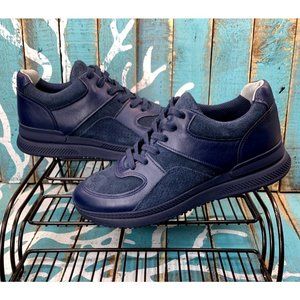 NEW O By Everlane Unisex Blue Suede Leather Chunky Modern Trainer Shoe W9/M7